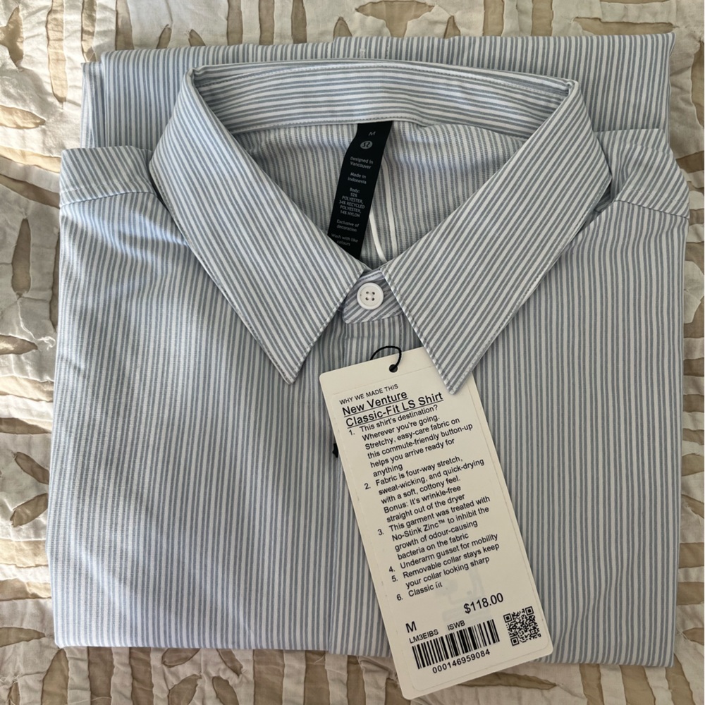 Lululemon NWT New Venture Classic-Fit Long-Sleeve Shirt